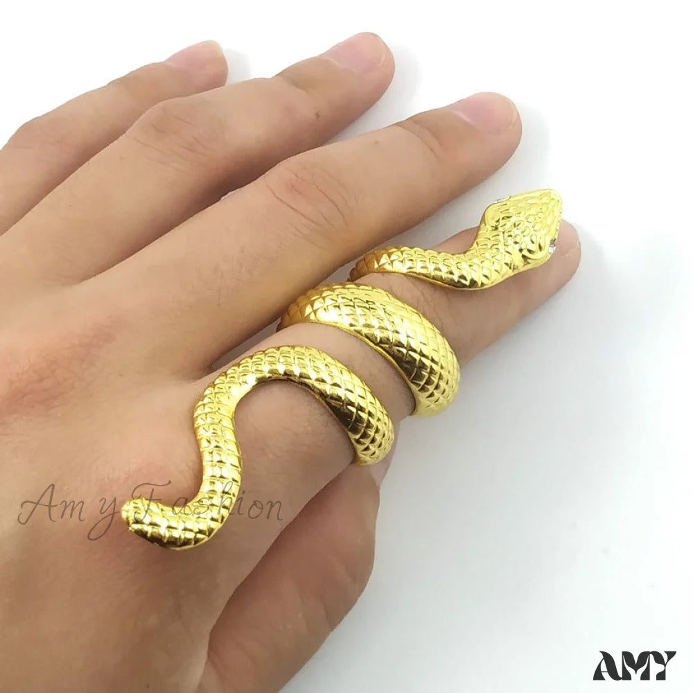 Stylish Exaggerated Metal Snake Ring