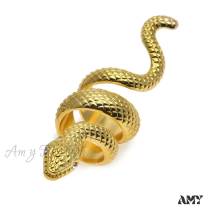 Stylish Exaggerated Metal Snake Ring Gold / One Size