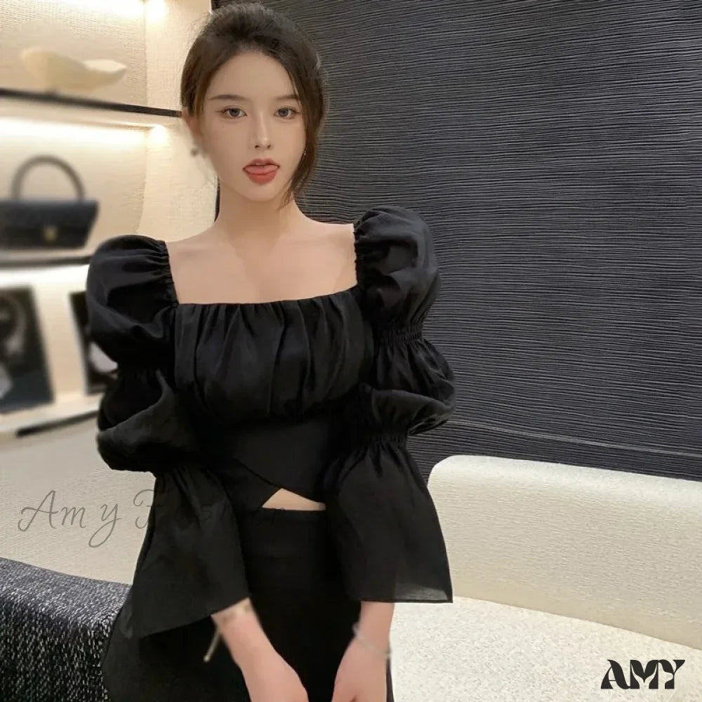 Summer Elegant Casual Backless Bow Sweeys Blouse B / One Size