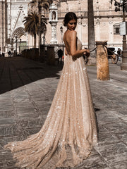 Glamorous V-Neck Strap Party Evening Dress