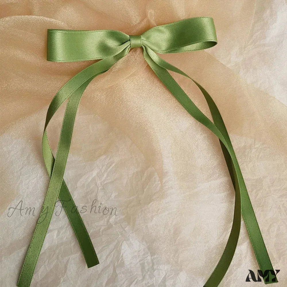 Sweet Solid Color Head Bow Headdress - Christmas Hair Accessory Green