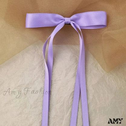 Sweet Solid Color Head Bow Headdress - Christmas Hair Accessory Purple