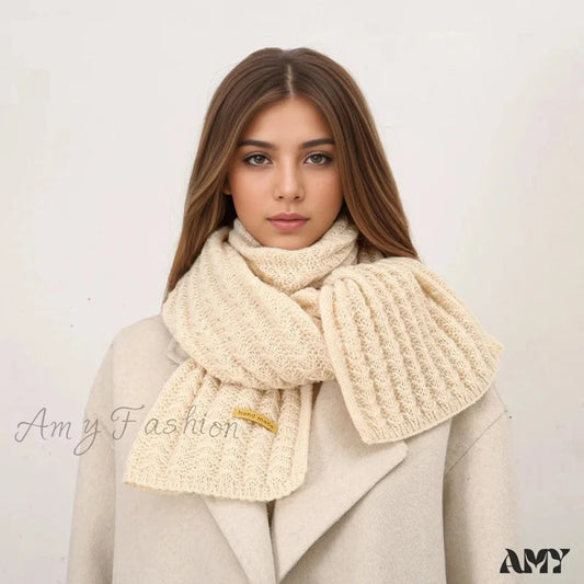 Thick Knitted Cashmere Lady Korean Style Winter Scarf