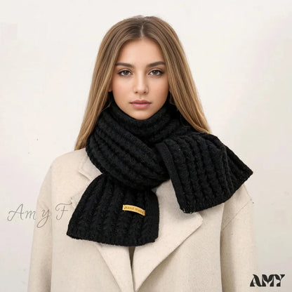 Thick Knitted Cashmere Lady Korean Style Winter Scarf