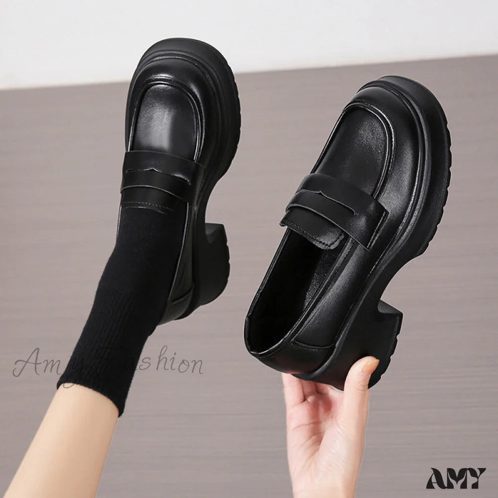 Thick Sole College British Slip-On Mary Jane Loafers Spring Autumn 2024 Women’s Shoes