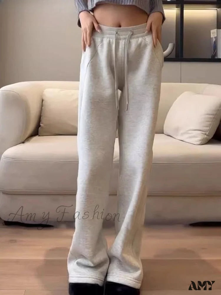 Thicked High Waist Fashion Y2K Casual Wide Leg Pants