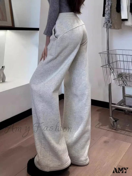 Thicked High Waist Fashion Y2K Casual Wide Leg Pants