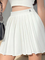 High Waist Slim Pleated Skirt