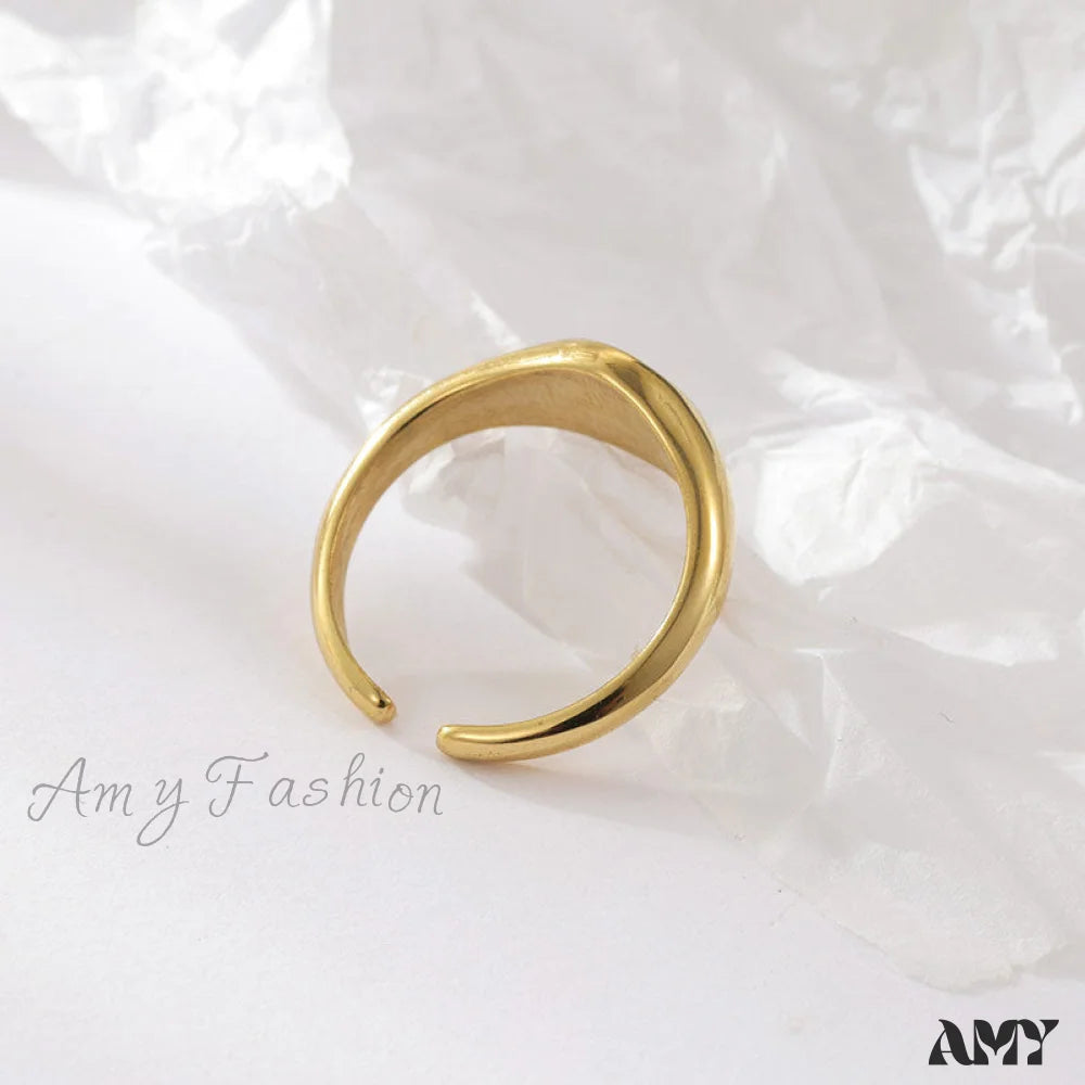 Titanium Steel Gold Plated Eight-Pointed Star Rings