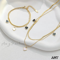 Titanium Steel Heart Drop Necklace