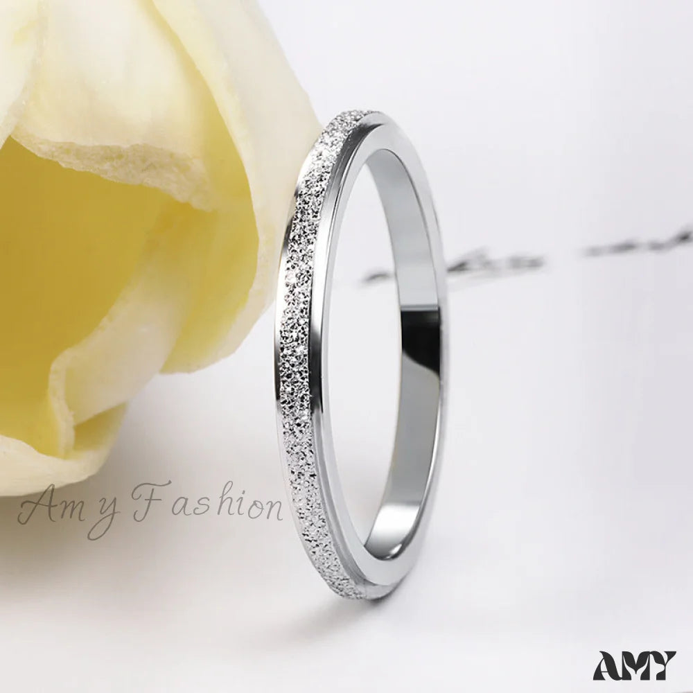 Titanium Steel Minimalist Simple Closed Rings White / 6