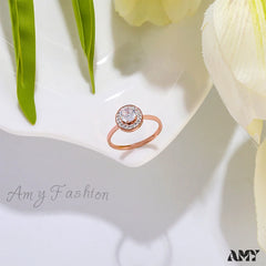 Titanium Steel Shining Diamond Hoop Ring