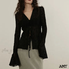 Transparent Lace Harajuku Long Sleeve See Through Goth Blouse