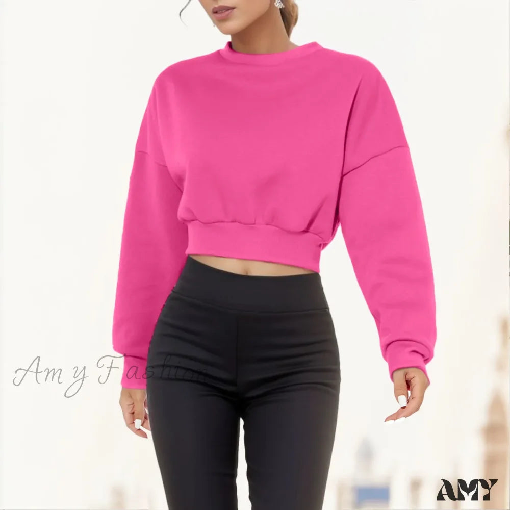 Trendy High Street Casual Comfortable Cozy Chic Stylish Hoodies Hot Pink / S