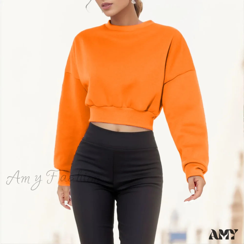 Trendy High Street Casual Comfortable Cozy Chic Stylish Hoodies Orange / S