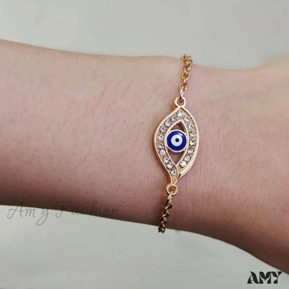 Turkish Blue Eye Vintage Diamond Bracelet