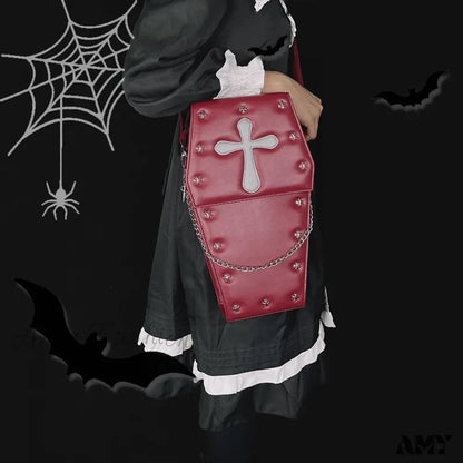 Vampire Gothic Coffin Crossbody Shape Lolita Bag School Punk Halloween