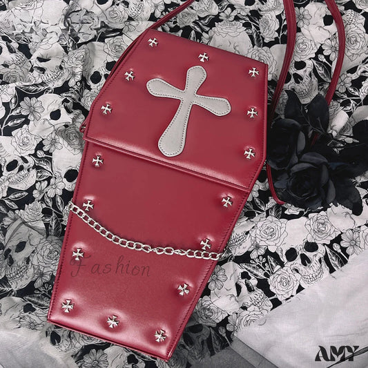 Vampire Gothic Coffin Crossbody Shape Lolita Bag School Punk Halloween