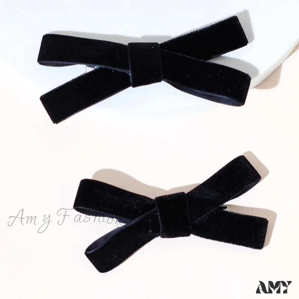 Velvet Black Head Bow Headdress - Christmas Hair Accessory Black 2