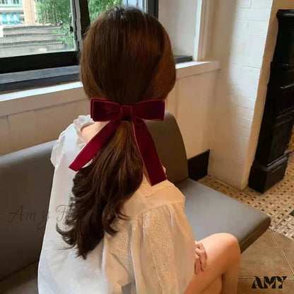 Velvet Bow Hair Clips - Christmas Accessory For Women