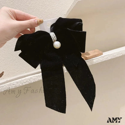 Velvet Bow-Knot Christmas Hair Accessory - Large Size Black