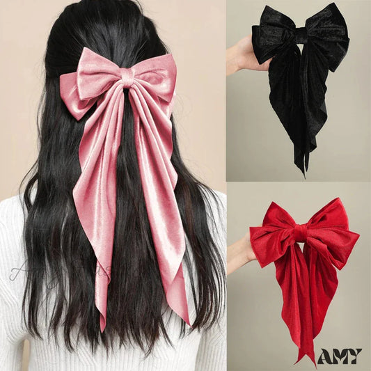 Velvet Large Wedding Korean Fashion Black Red Christmas Hair Accessory