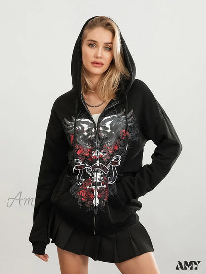 Vintage Graphic Indie Grunge Baggy Harajuku Goth Emo Hoodie