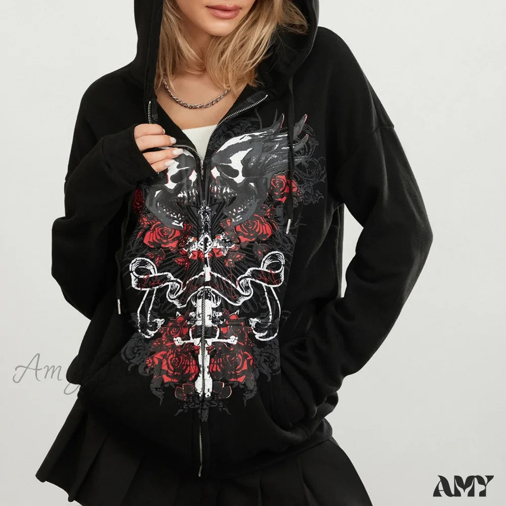 Vintage Graphic Indie Grunge Baggy Harajuku Goth Emo Hoodie