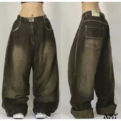 Vintage Pants Baggy Washed Halloween Dark Brown / M