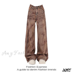 Vintage Washed Baggy Y2K Streetwear High Waist Korean 2024 Jeans