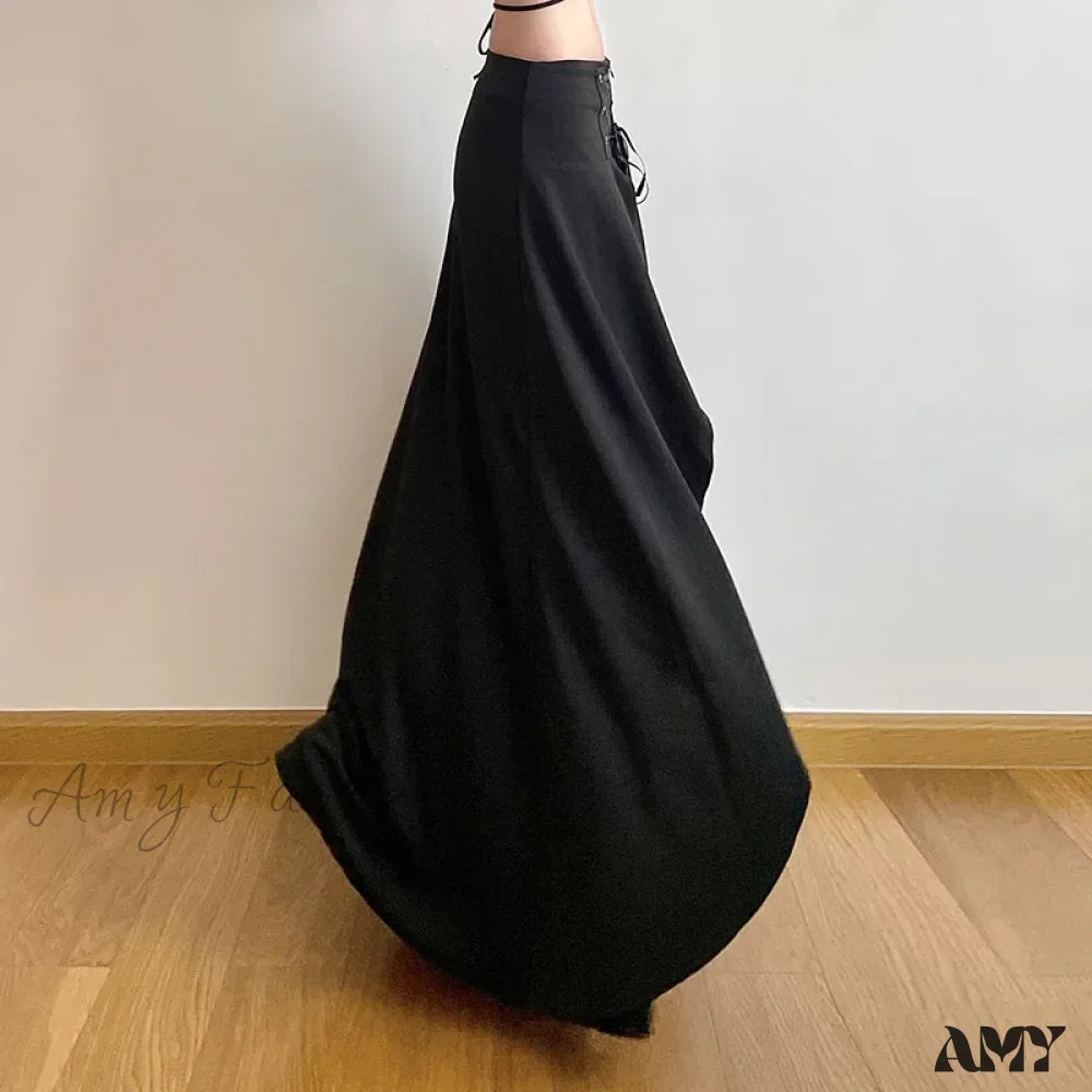 Wedding Skirt Layered Vintage Party Ruffle Elegant Guest A Waist Line High Solid Black Maxi Cake