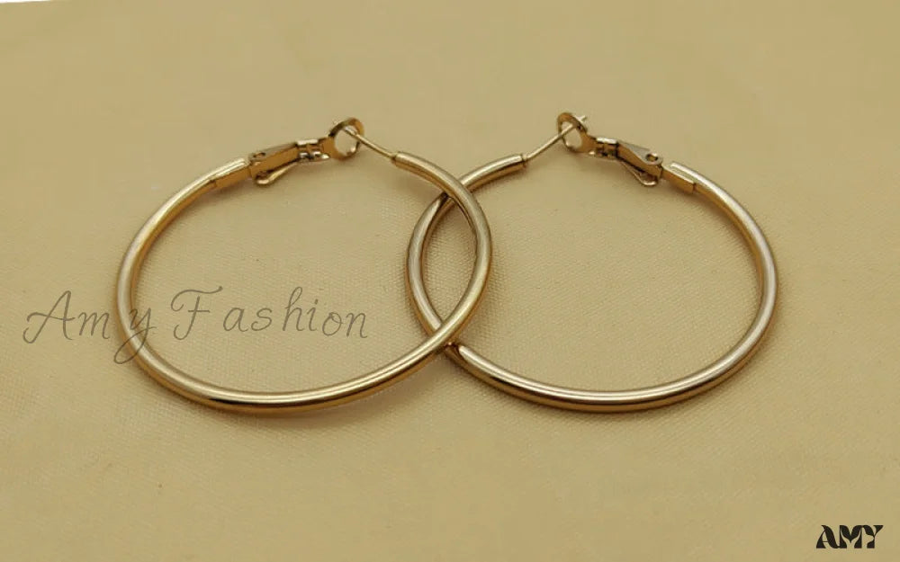 Wholesale Stainless Steel Multiple Sizes Hoop Earrings 40Mm Gold