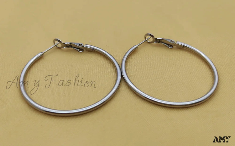 Wholesale Stainless Steel Multiple Sizes Hoop Earrings 40Mm Titanium