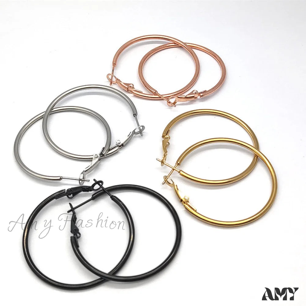 Wholesale Stainless Steel Multiple Sizes Hoop Earrings