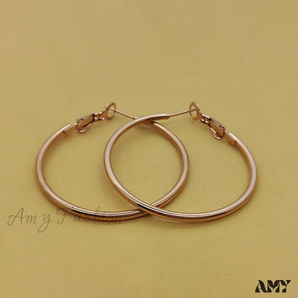 Wholesale Stainless Steel Multiple Sizes Hoop Earrings 60Mm Rose Gold