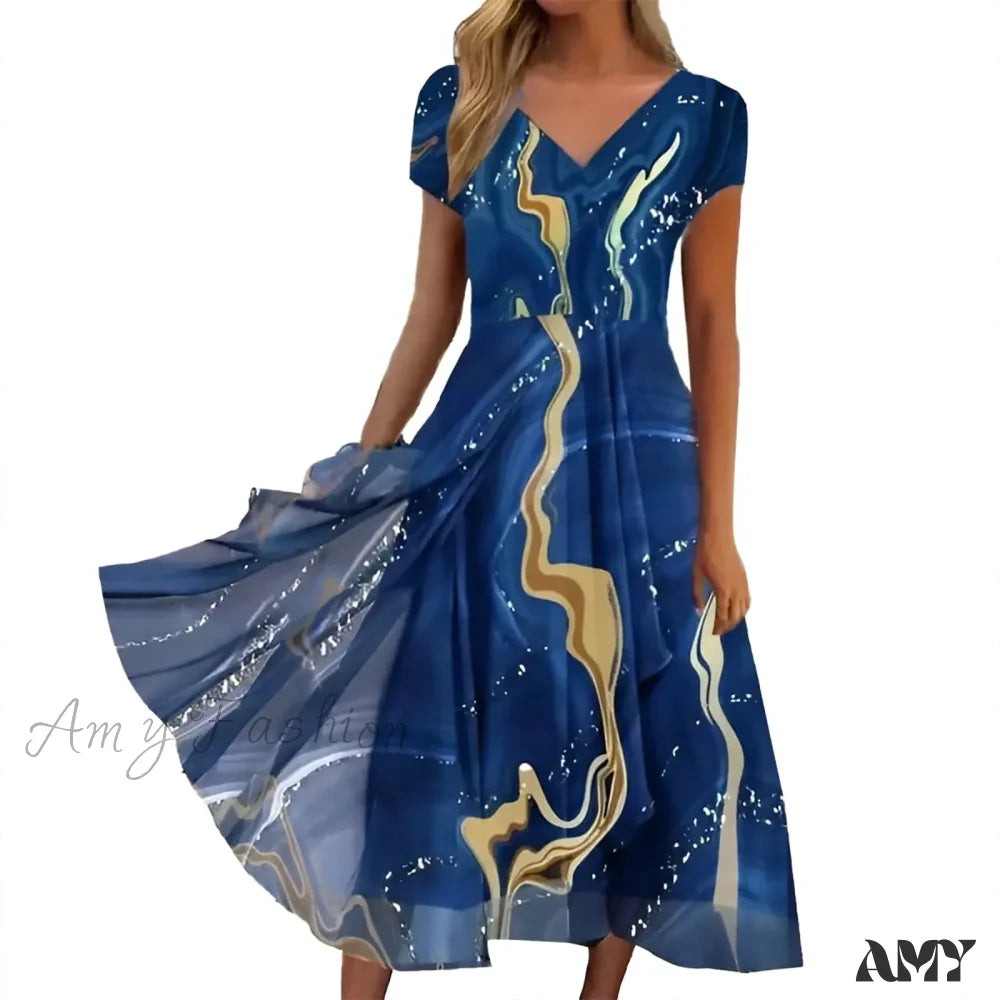 Women’s Long Chiffon Stitching Lace Female Bridesmaids Elegant Maxi Pure Color Round Neck