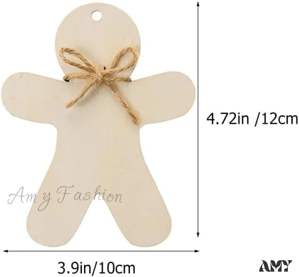 Wooden Gingerbread Men Christmas Ornaments - Diy Crafts (Set Of 10)