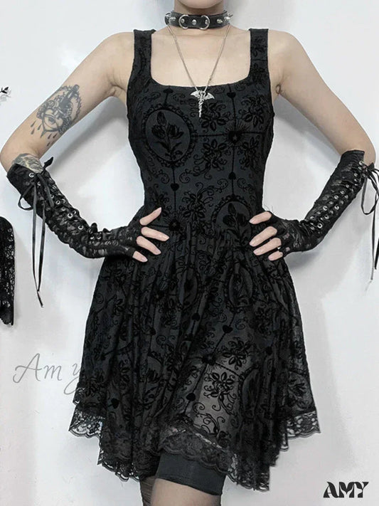 Y2K Dark Hip Tie Style Dress 2024 Summer Sexy Wrapped Mini Harajuku Vintage A-Line New Gothic Punk