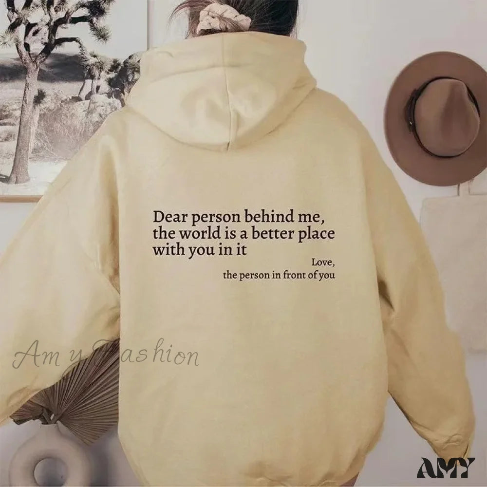 Y2K Pullover Hooded Printed Letter Oversize Aesthetic Hoodie Apricot / S