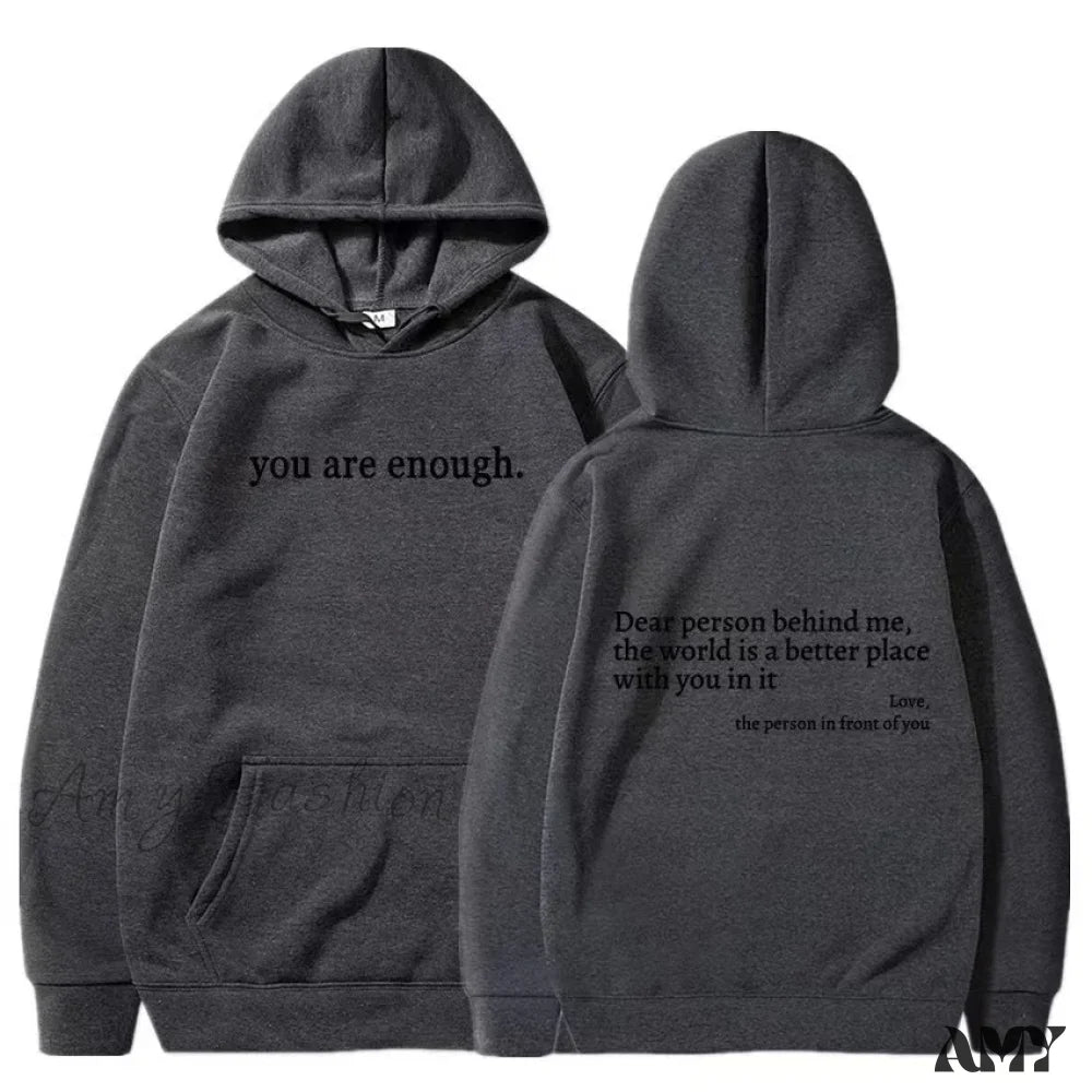 Y2K Pullover Hooded Printed Letter Oversize Aesthetic Hoodie Dark Grey / S