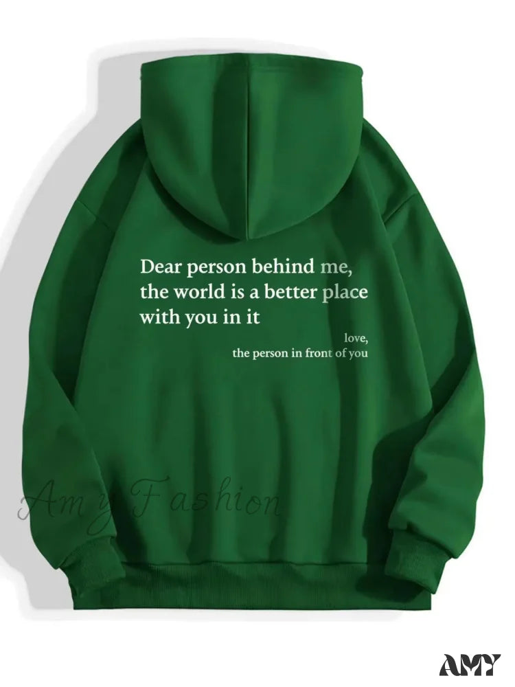 Y2K Pullover Hooded Printed Letter Oversize Aesthetic Hoodie Green / S