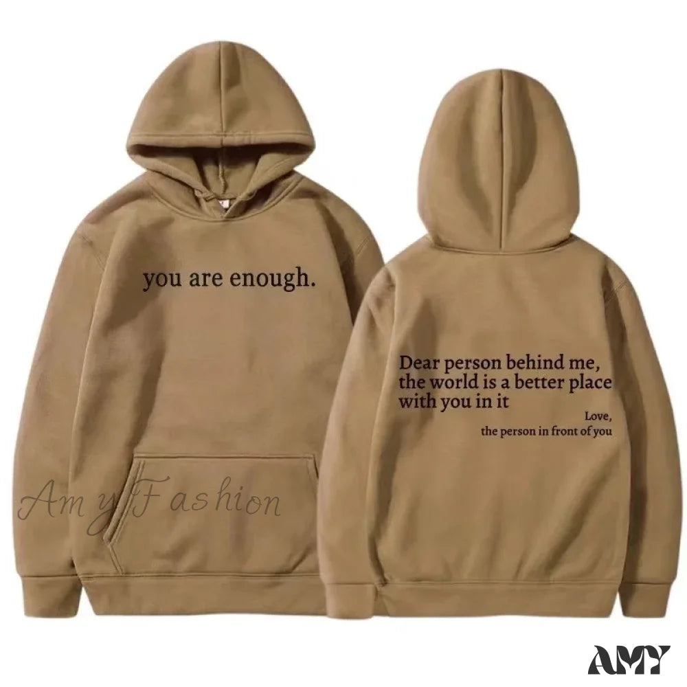 Y2K Pullover Hooded Printed Letter Oversize Aesthetic Hoodie Khaki / S