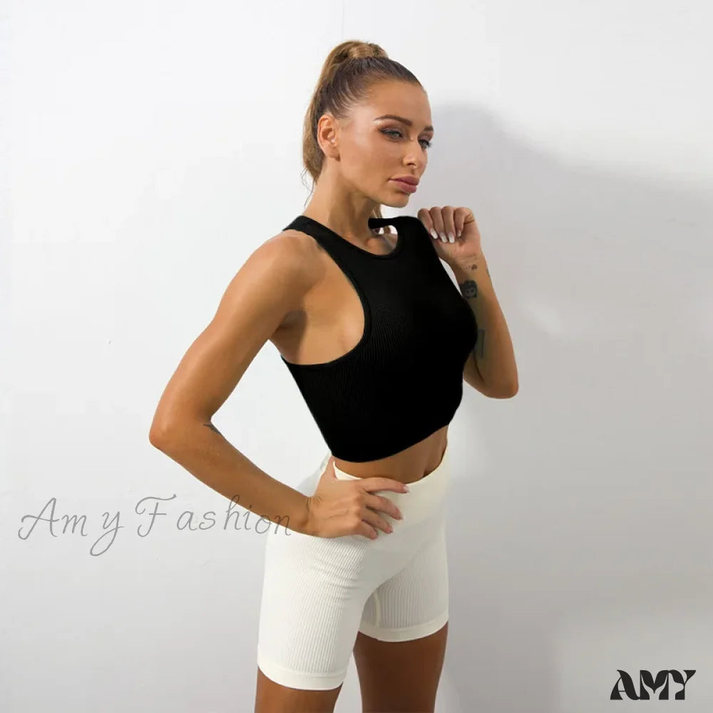 Y2K Solid Color Corset O-Neck Summer Clothes Crop Top