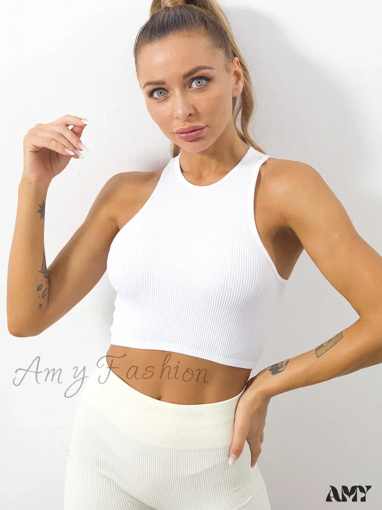 Y2K Solid Color Corset O-Neck Summer Clothes Crop Top