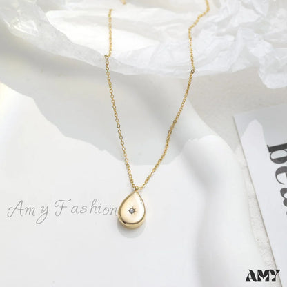 Ziircon Inlaid Temperament 14K Gold Clavicle Necklace