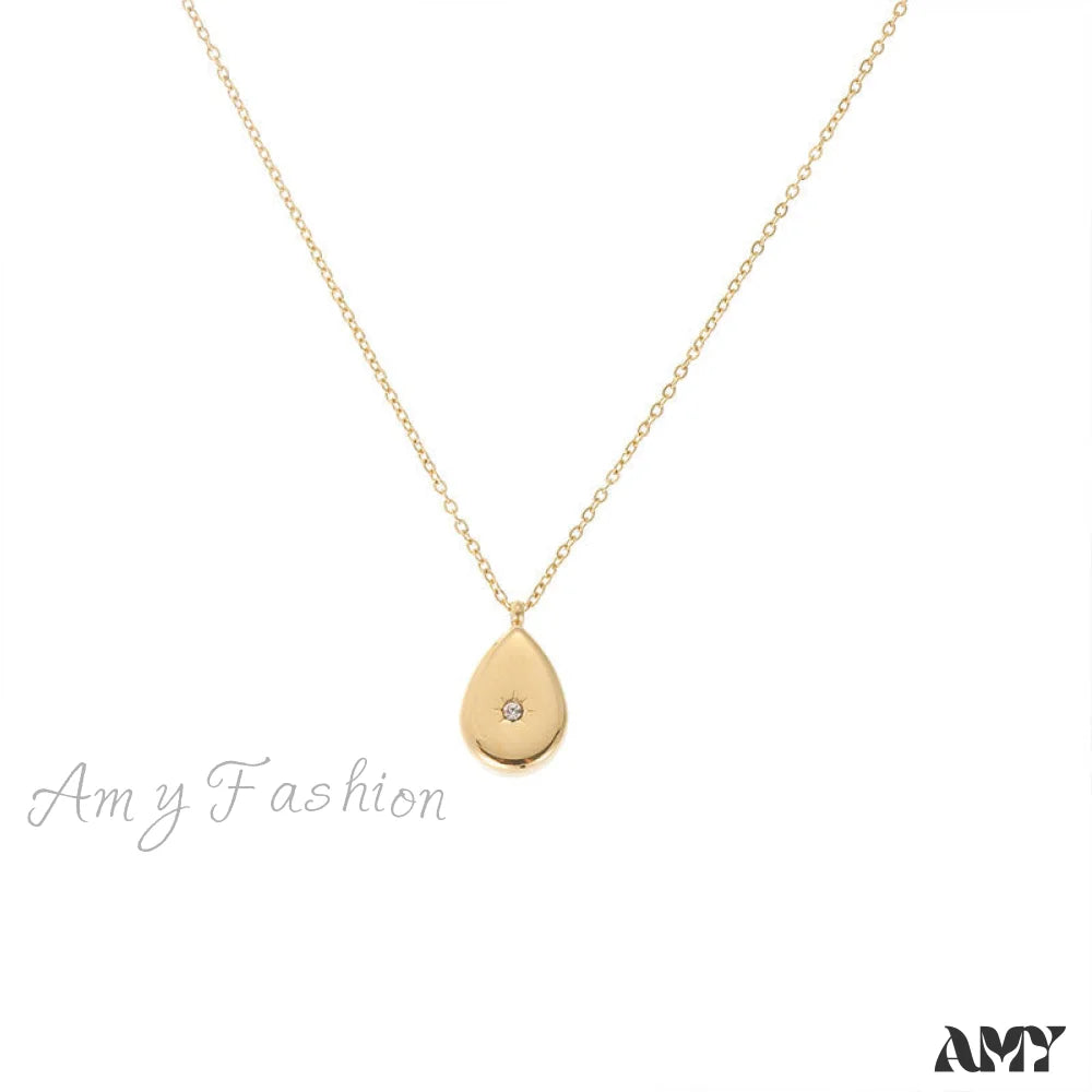 Ziircon Inlaid Temperament 14K Gold Clavicle Necklace