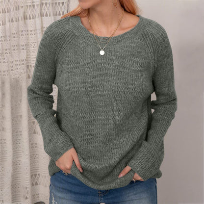 Amy Fashion - Women Winter Loose Casual Pullover Knit Sweater
