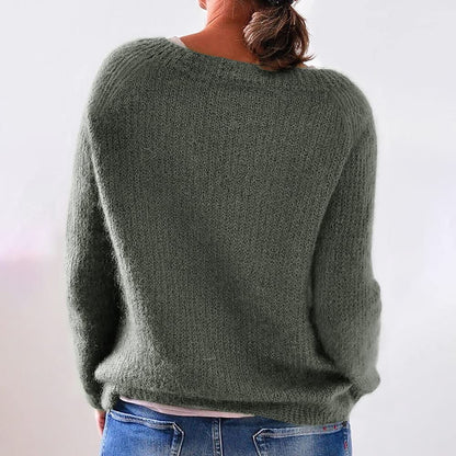 Amy Fashion - Women Winter Loose Casual Pullover Knit Sweater