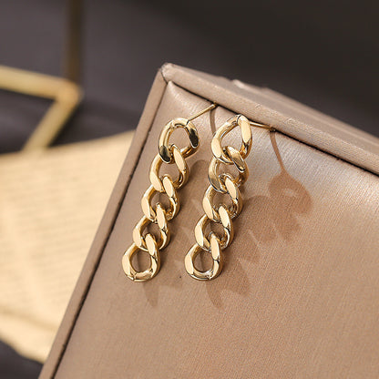 Minimalist Simple Chain Pendant Earrings