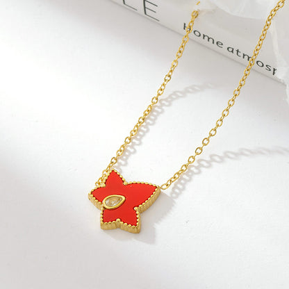 Retro Personalized Pentagonal Heart Clavicle Necklace